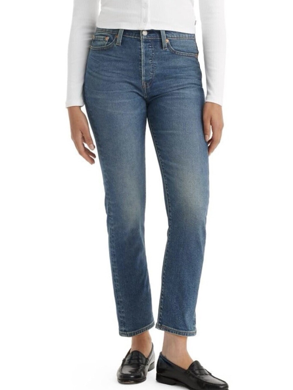 Levi's Button Fly Wedgie Straight Ankle Jeans Women’s Size 31x28 Maximum Effort